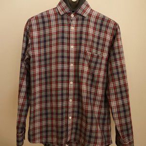 Billy Reid Long Sleeve Button Down Plaid Shirt